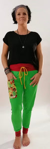 Yogahose "The Spring" grün/rot // Limited Edition